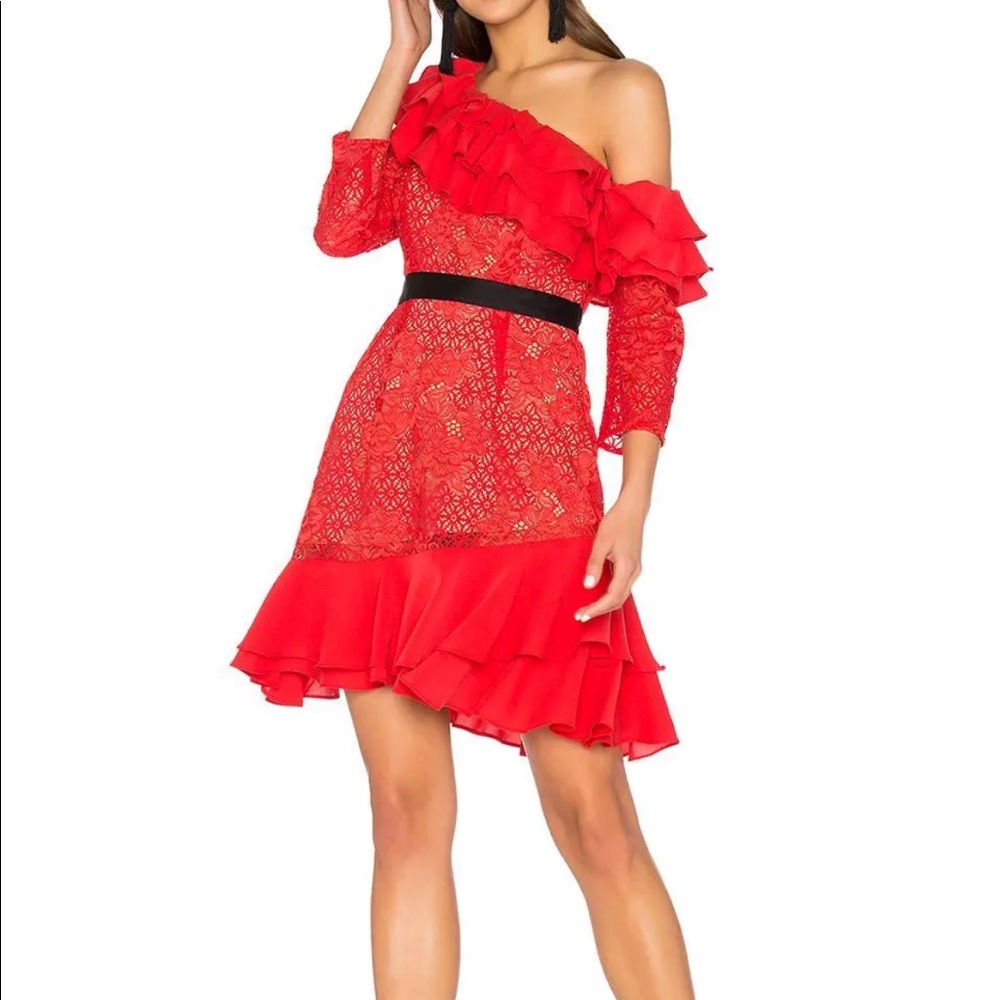 For love and lemons Chianti Red Hot Lace dress